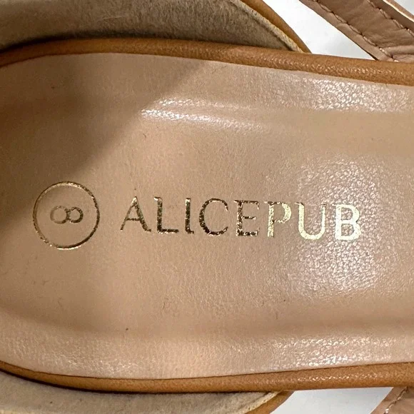 Alicepub HX2301CP Braided Block Heel Sandals Womens 8 Tan Ankle Strap Minimalist - Picture 8 of 9